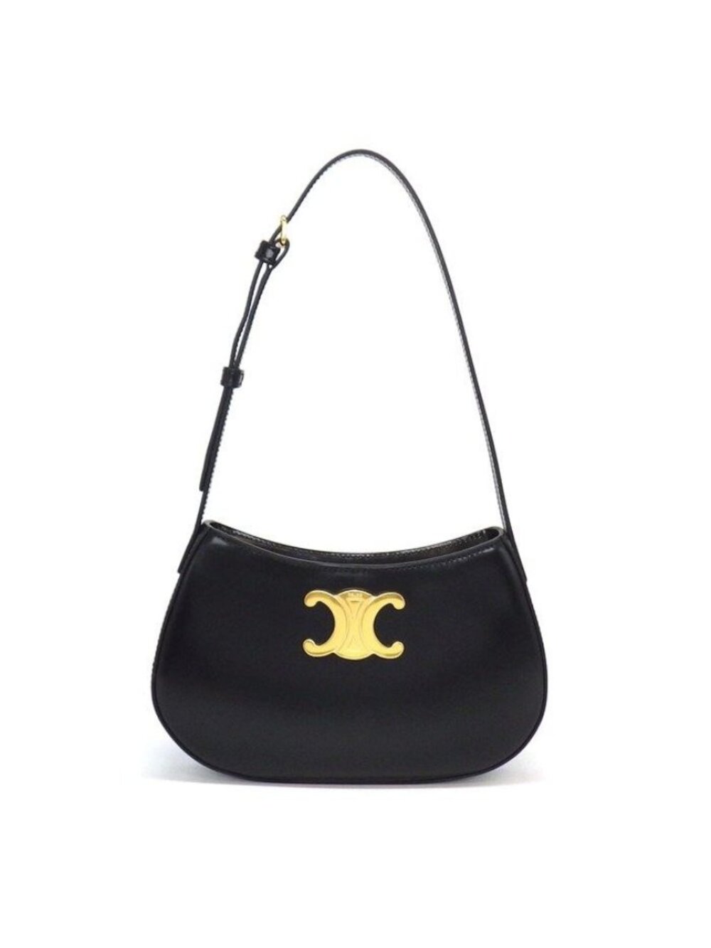 Celine Shoulder Bag Tiri Black Shiny Calfskin Gold